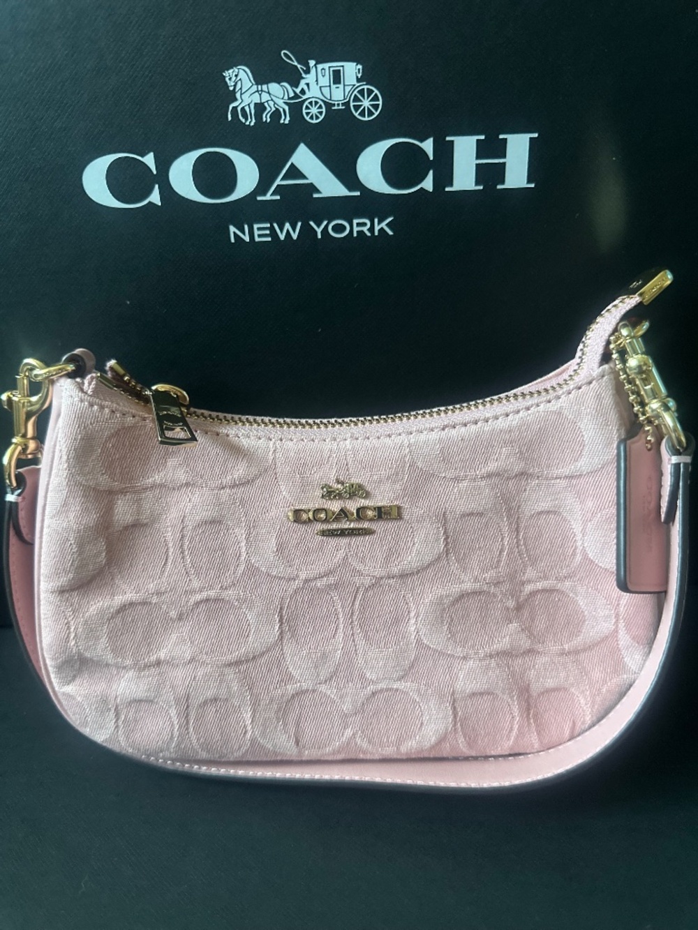 NWT Coach Teri Mini Crossbody Bag In Signature 🌸🎀Denim - Picture 6 of 7